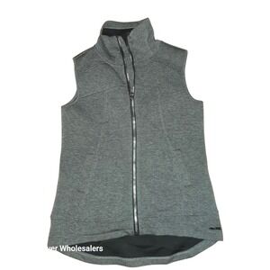Betsey Johnson Performance Vest‎ Full Zip Mock Neck Sleeveless Gray L